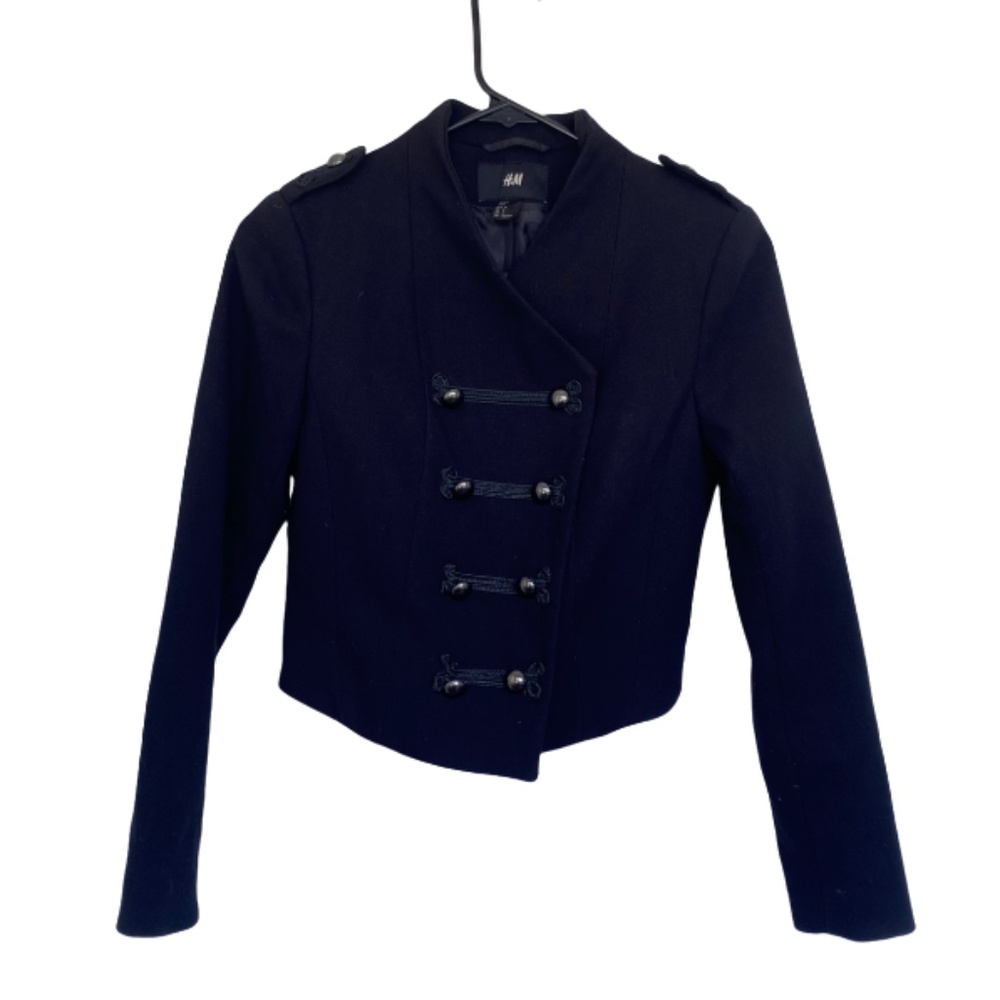 H&M double breasted black blazer